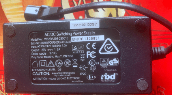 *Brand NEW*Original W52RA198-290018 29V 1.8A AC Adapter Power Supply